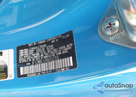 2024 Toyota Gr86 Premium z USA, uszkodzony, nr VIN JF1ZNBE12R8752700